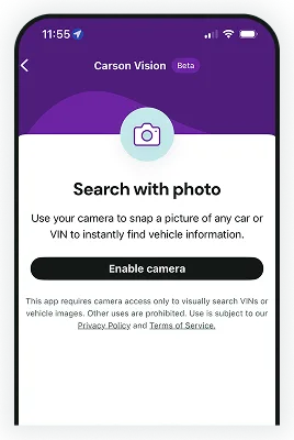 Cars.com app Carson Vision photo search