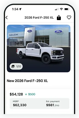 Cars.com app vehicle listing with a price drop